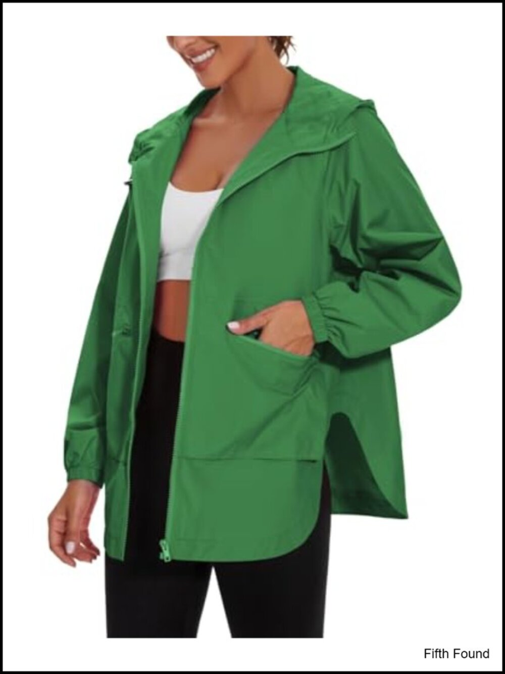 Waterproof Lightweight Raincoat Hooded Windbreaker Trench Coat